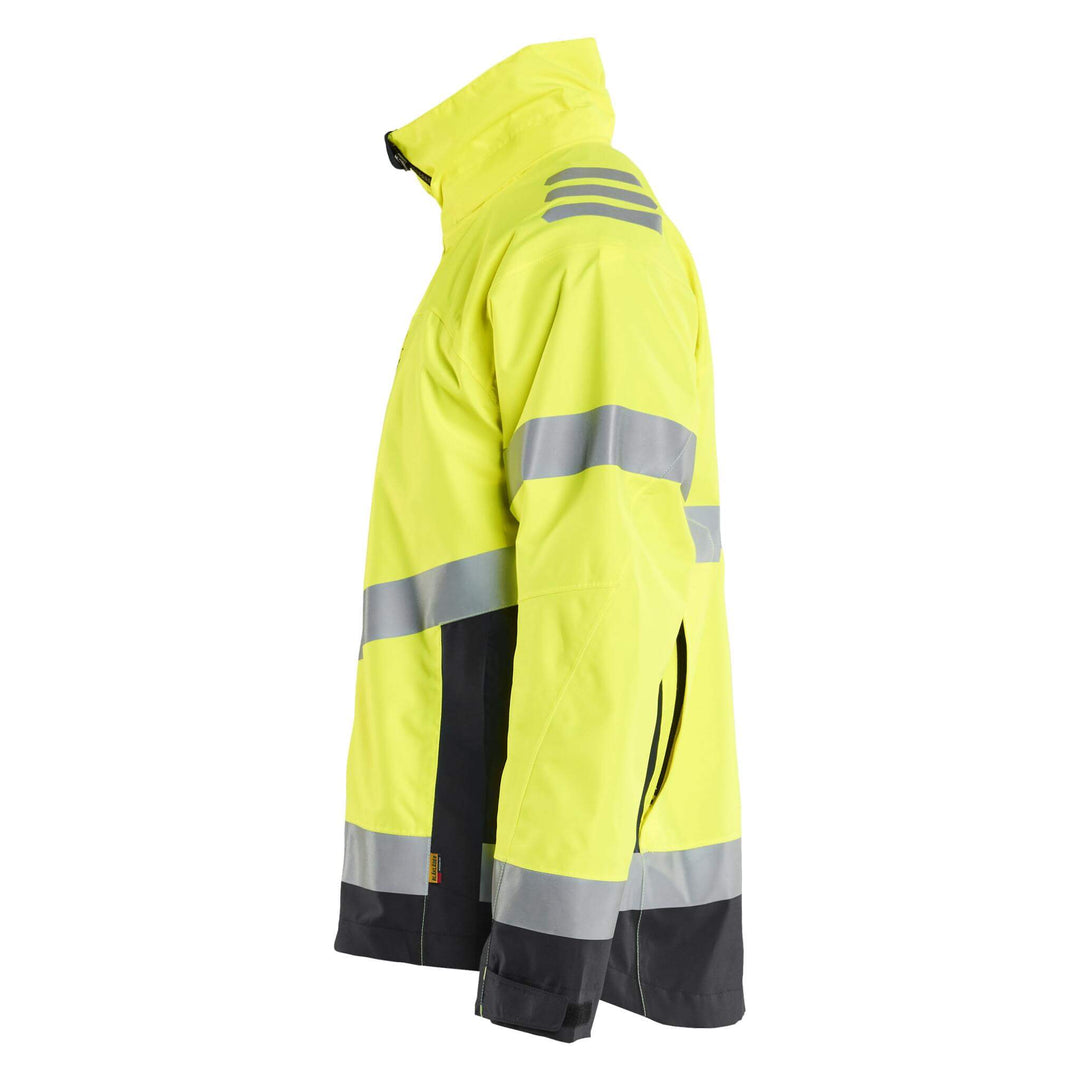 Blaklader 47601977 Hi-Vis Lightweight Waterproof Shell Jacket Yellow/Black Left #colour_yellow-black