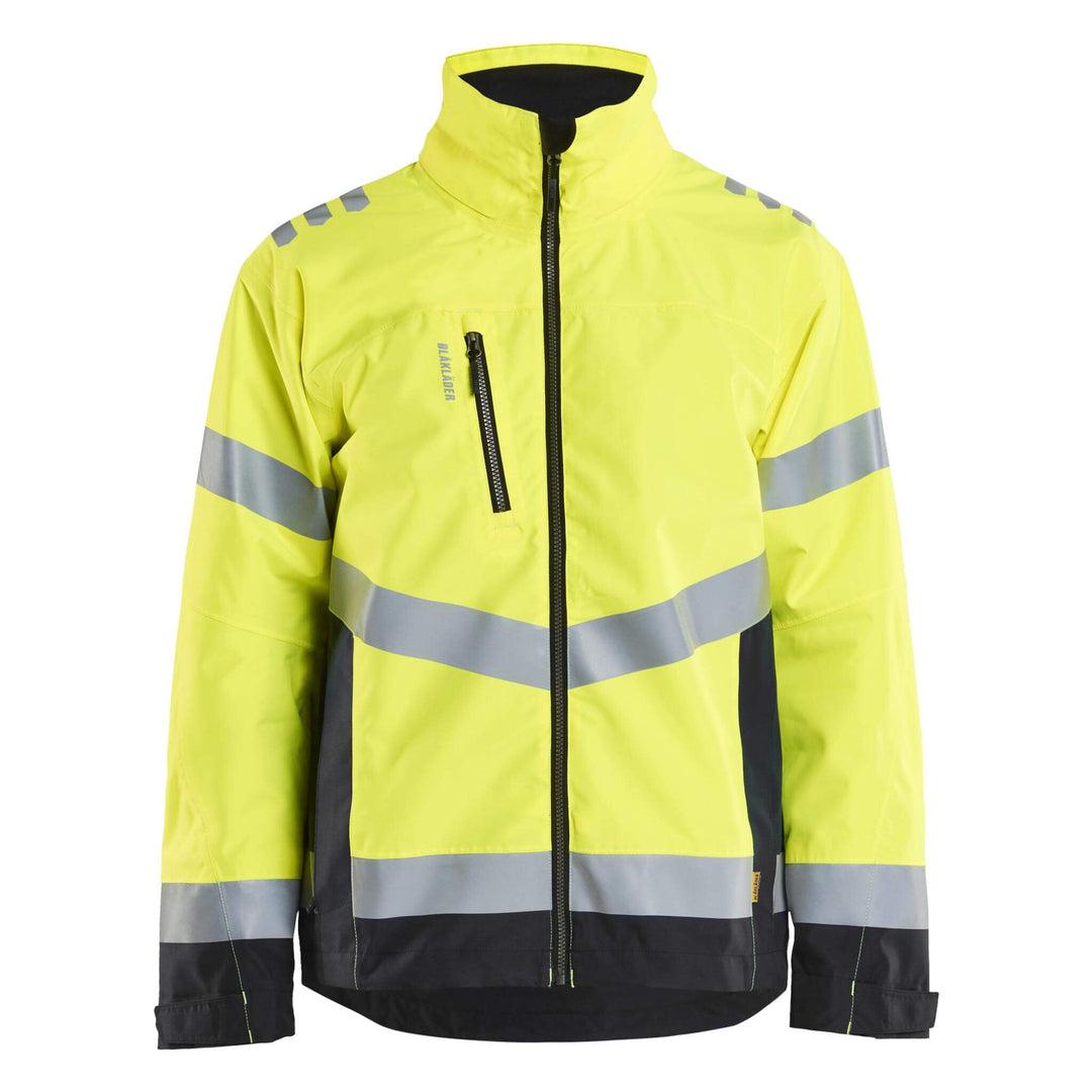 Blaklader 47601977 Hi-Vis Lightweight Waterproof Shell Jacket Yellow/Black Main #colour_yellow-black