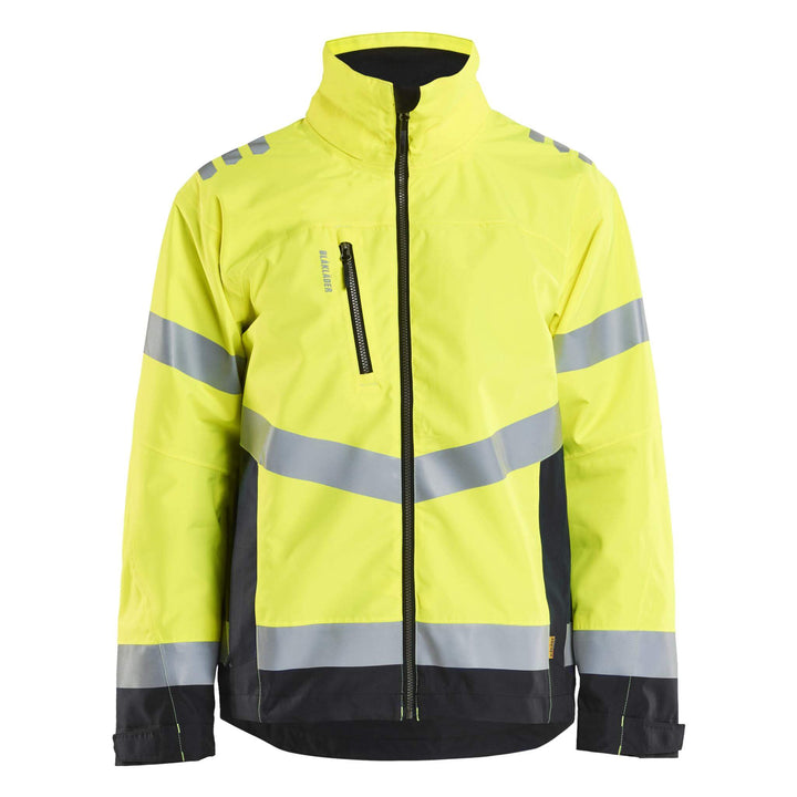 Blaklader 47601977 Hi-Vis Lightweight Waterproof Shell Jacket Yellow/Black Main #colour_yellow-black