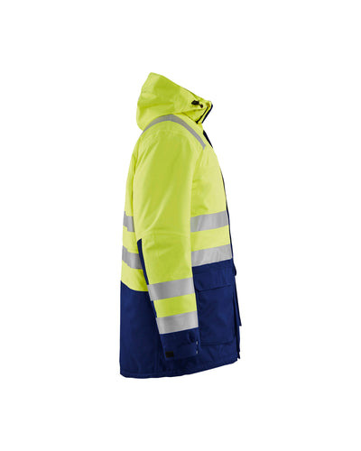 Blaklader 44951987 Hi-Vis Parka Jacket Yellow/Navy Blue Right #colour_yellow-navy-blue