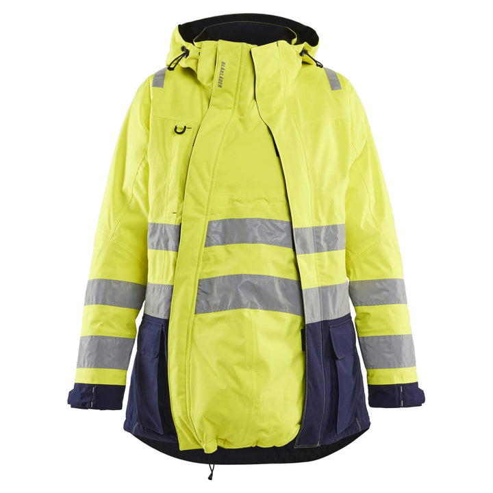 Blaklader 21721987 Hi-Vis Pregnancy Panel for Parka Jacket Hi-Vis Yellow Rear #colour_hi-vis-yellow