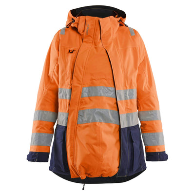 Blaklader 21721987 Hi-Vis Pregnancy Panel for Parka Jacket Orange Rear #colour_orange