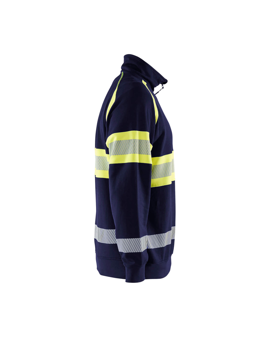 Blaklader 35531158 Hi-Vis Sweater Navy Blue/Hi-Vis Yellow Right #colour_navy-blue-hi-vis-yellow