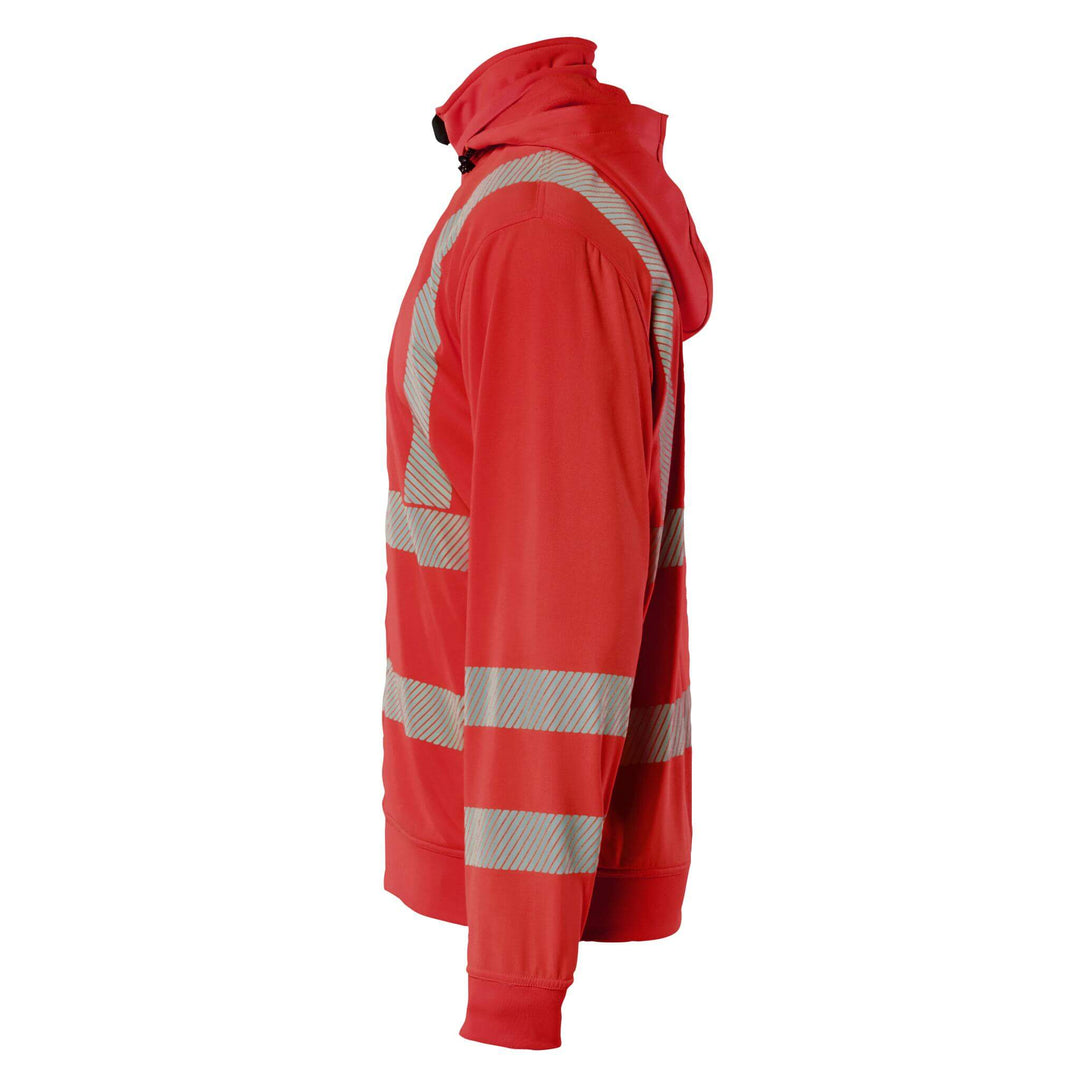 Blaklader 35732538 Hi-Vis Sweatshirt with Detachable Hood Hi-Vis Red Left #colour_hi-vis-red