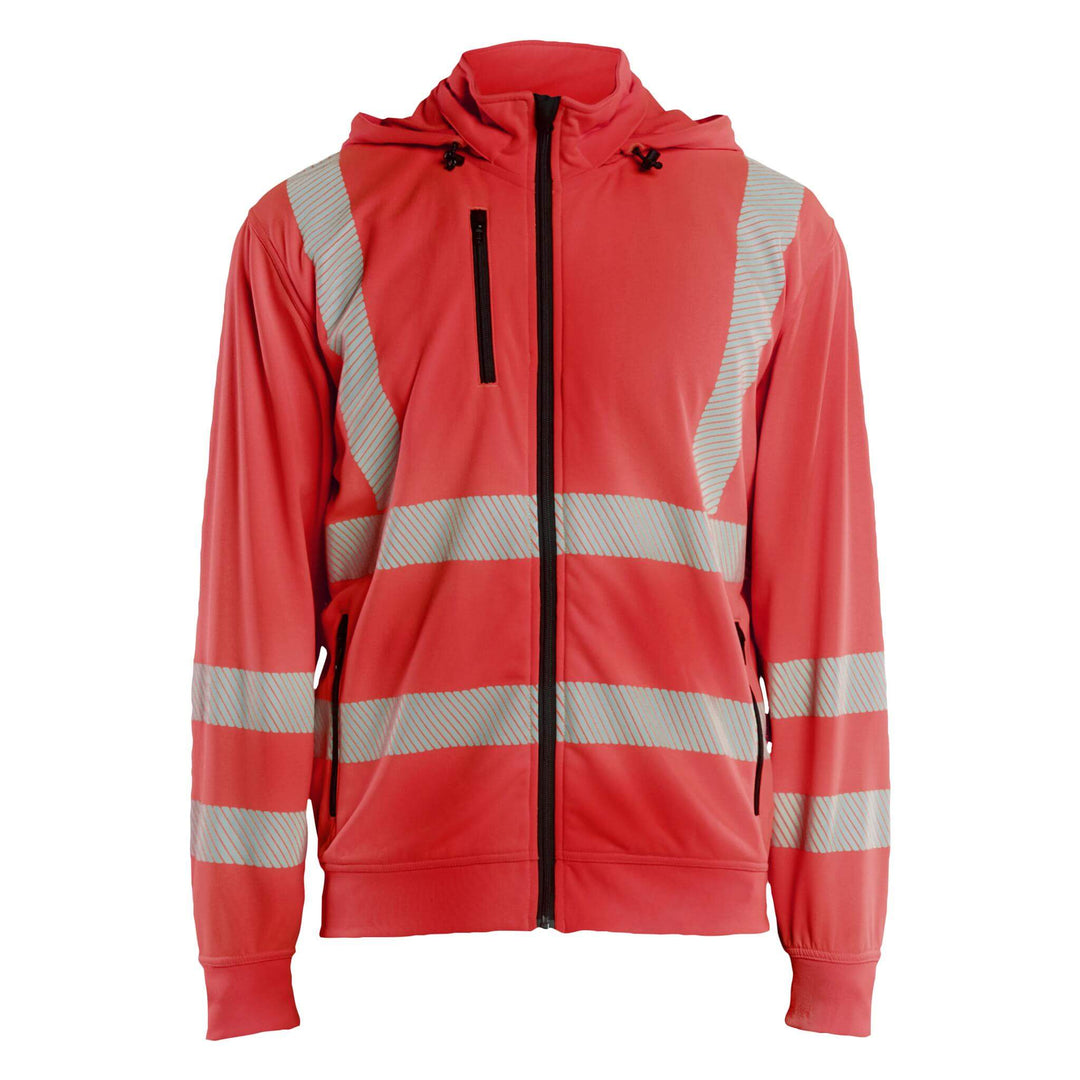 Blaklader 35732538 Hi-Vis Sweatshirt with Detachable Hood Hi-Vis Red Main #colour_hi-vis-red