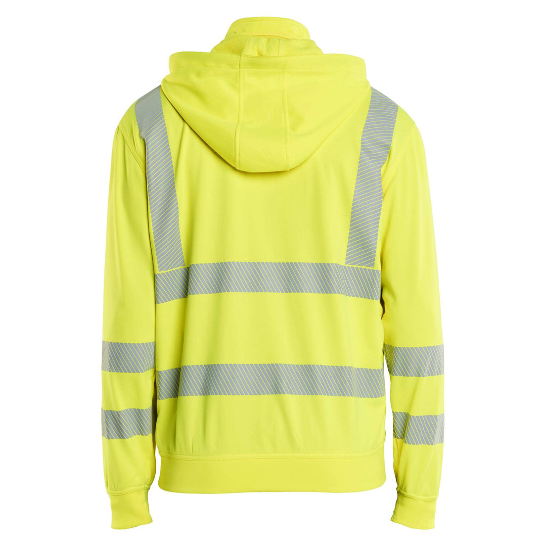 Blaklader 35732538 Hi-Vis Sweatshirt with Detachable Hood Hi-Vis Yellow Rear #colour_hi-vis-yellow