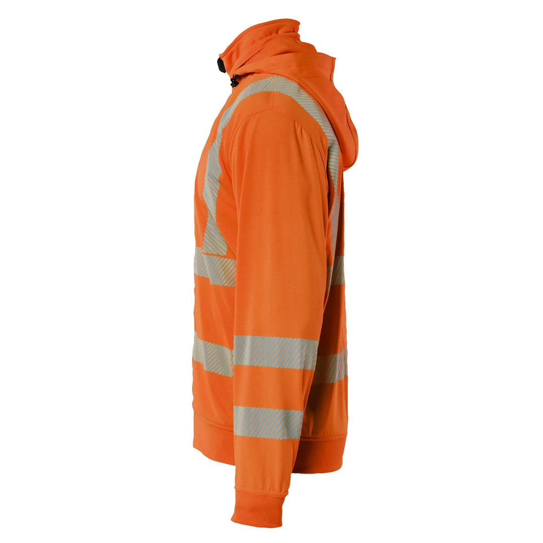 Blaklader 35732538 Hi-Vis Sweatshirt with Detachable Hood Orange Left #colour_orange