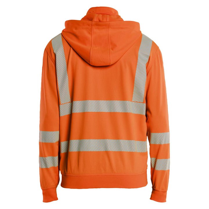 Blaklader 35732538 Hi-Vis Sweatshirt with Detachable Hood Orange Rear #colour_orange
