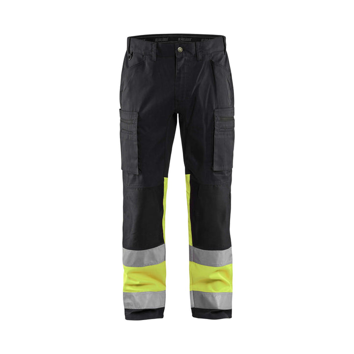 Blaklader 15511811 Hi-Vis Trousers With Stretch Black/Hi-Vis Yellow Main #colour_black-hi-vis-yellow