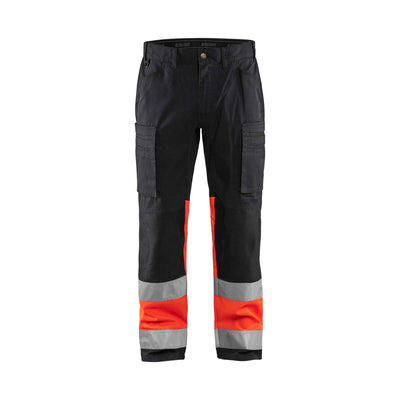 Blaklader 15511811 Hi-Vis Trousers With Stretch Black/Red Main #colour_black-red