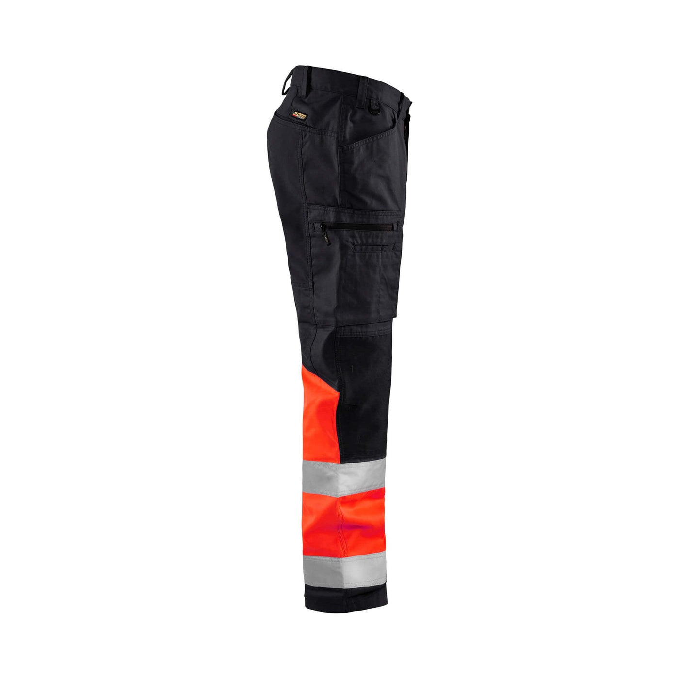 Blaklader 15511811 Hi-Vis Trousers With Stretch Black/Red Right #colour_black-red