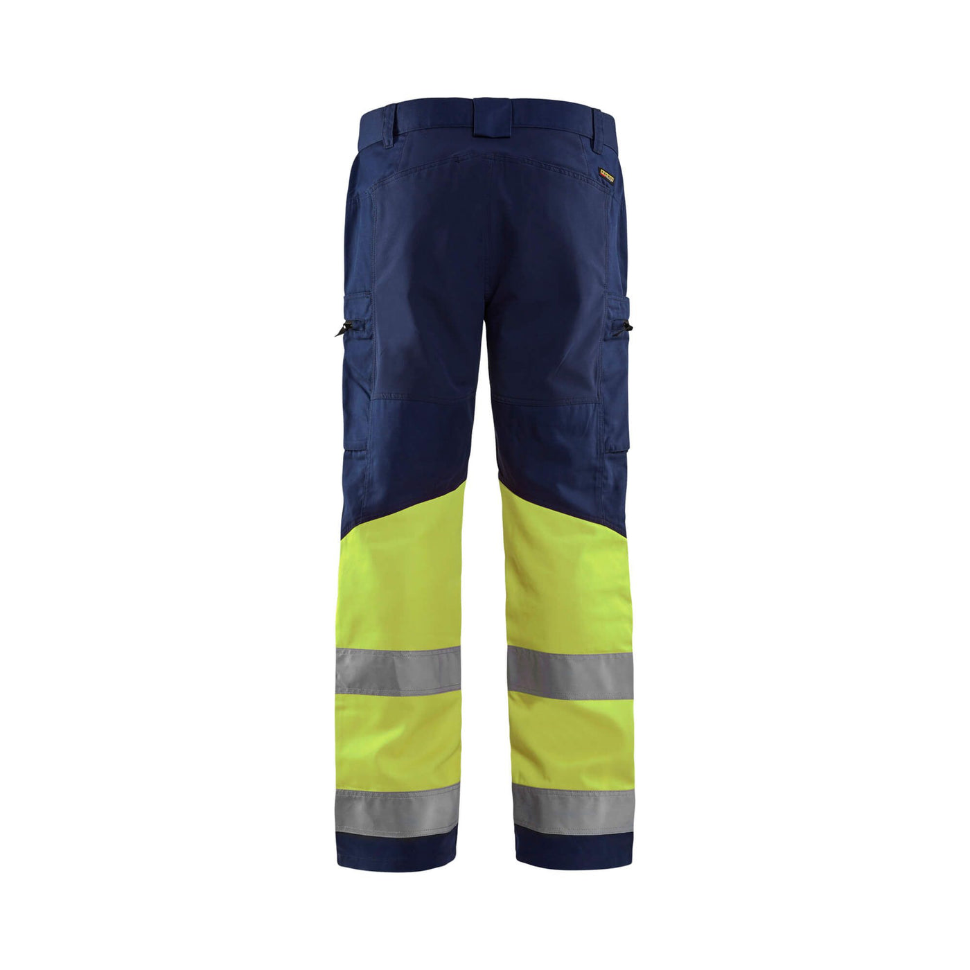 Blaklader 15511811 Hi-Vis Trousers With Stretch Navy Blue/Hi-Vis Yellow Rear #colour_navy-blue-hi-vis-yellow