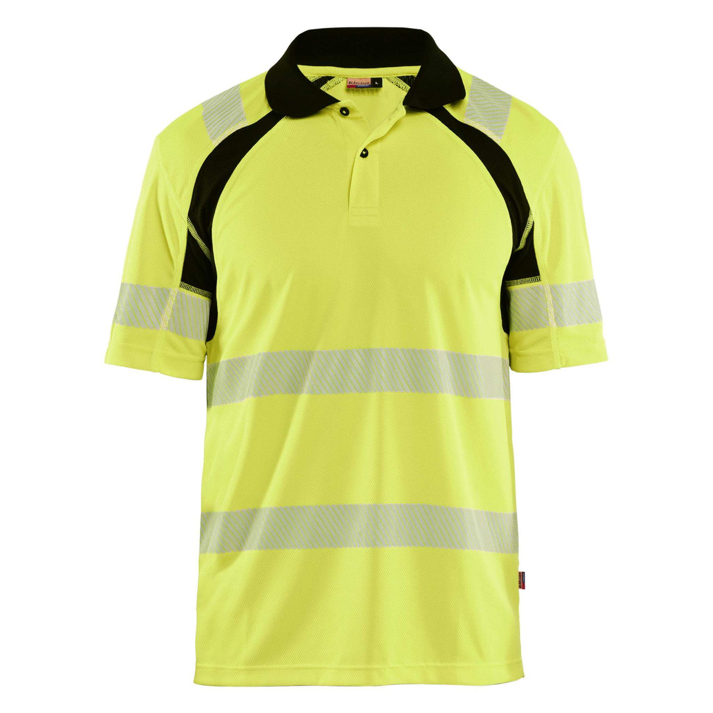 Blaklader 35951013 Hi-Vis UV-Protection Polo Shirt Yellow/Black Main #colour_yellow-black