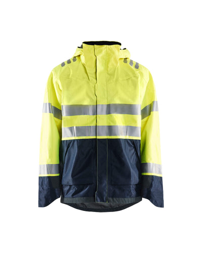 Blaklader 40881532 Hi-Vis Waterproof Shell Jacket Multinorm Yellow/Navy Blue Main #colour_yellow-navy-blue