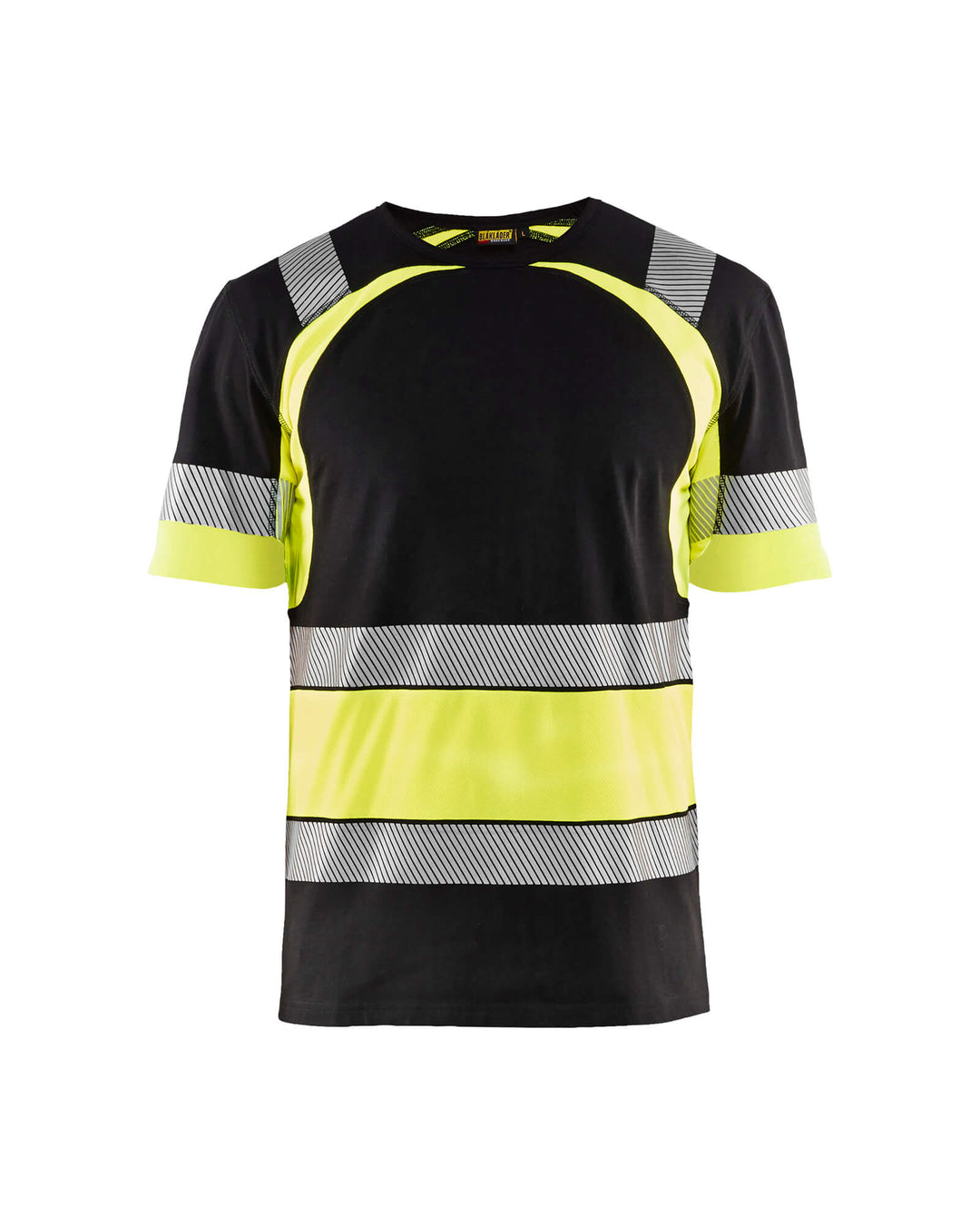 Blaklader 34211030 Hi-Vis Work T-Shirt Black/Hi-Vis Yellow Main #colour_black-hi-vis-yellow