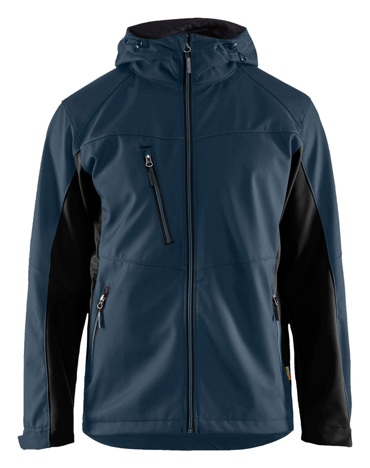 Blaklader 47532516 Hooded Softshell Jacket Dark Navy Blue/Black Main #colour_dark-navy-blue-black