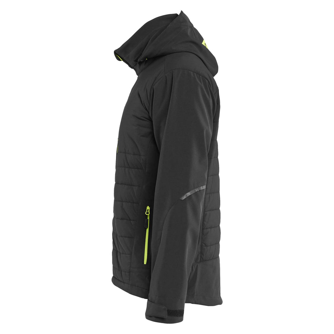 Blaklader 47432513 Hybrid Jacket Black/Hi-Vis Yellow Left #colour_black-hi-vis-yellow