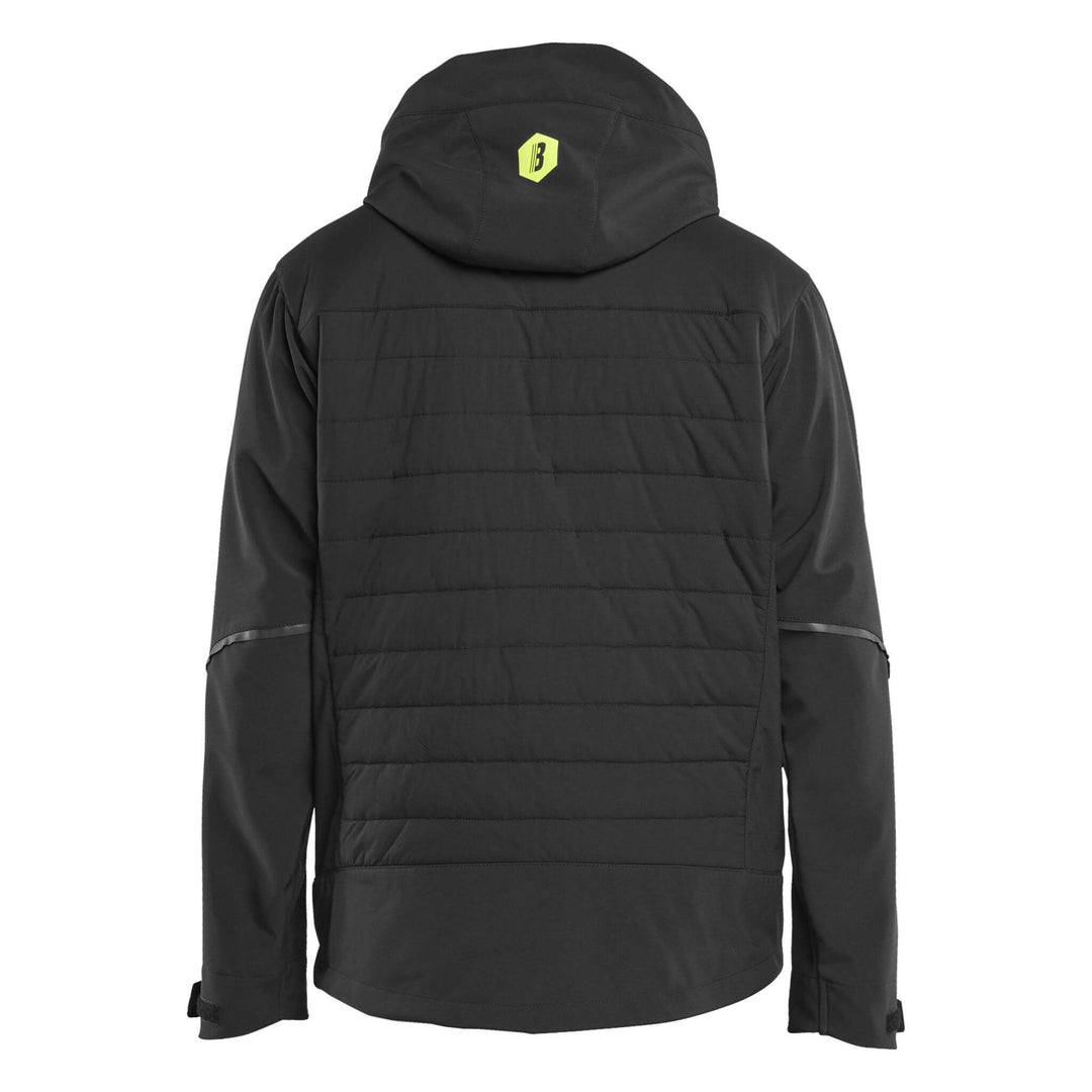 Blaklader 47432513 Hybrid Jacket Black/Hi-Vis Yellow Rear #colour_black-hi-vis-yellow