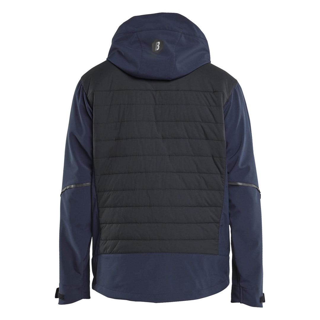 Blaklader 47432513 Hybrid Jacket Dark Navy Blue/Black Rear #colour_dark-navy-blue-black