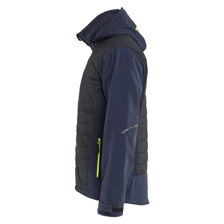 Blaklader 47432513 Hybrid Jacket Dark Navy Blue/Hi-Vis Yellow Left #colour_dark-navy-blue-hi-vis-yellow