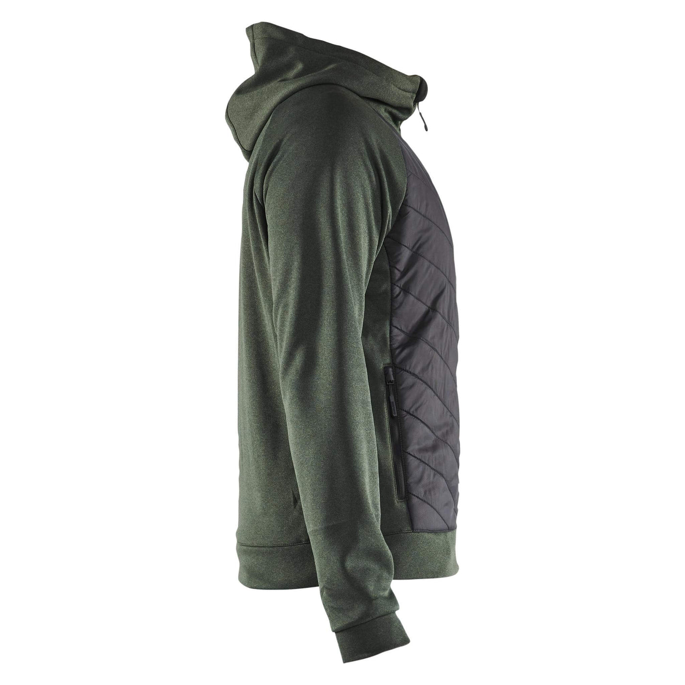 Blaklader 34632533 Hybrid Sweatshirt Jacket Autumn Green/Black Right #colour_autumn-green-black