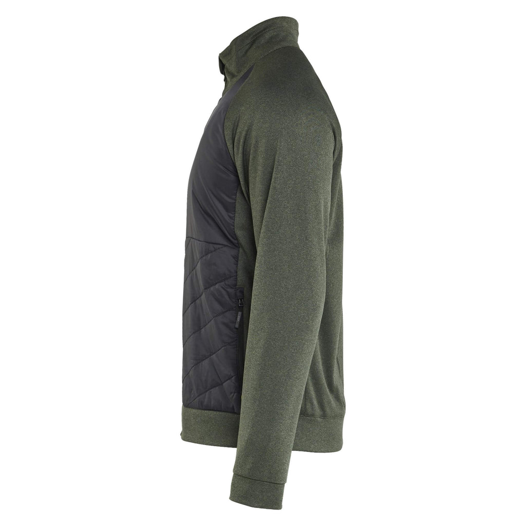 Blaklader 34182533 Hybrid Zip Sweatshirt Autumn Green/Black Left #colour_autumn-green-black