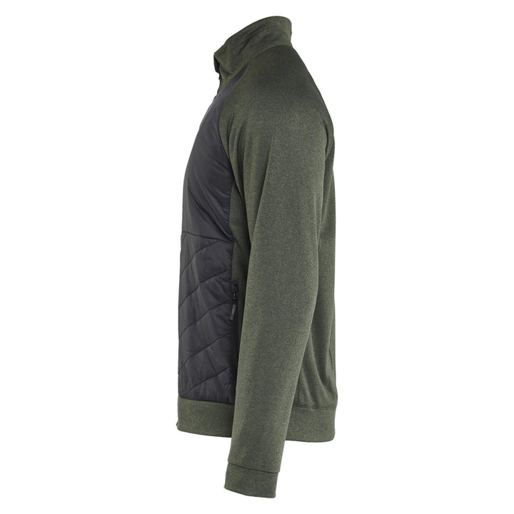 Blaklader 34182533 Hybrid Zip Sweatshirt Autumn Green/Black Left #colour_autumn-green-black