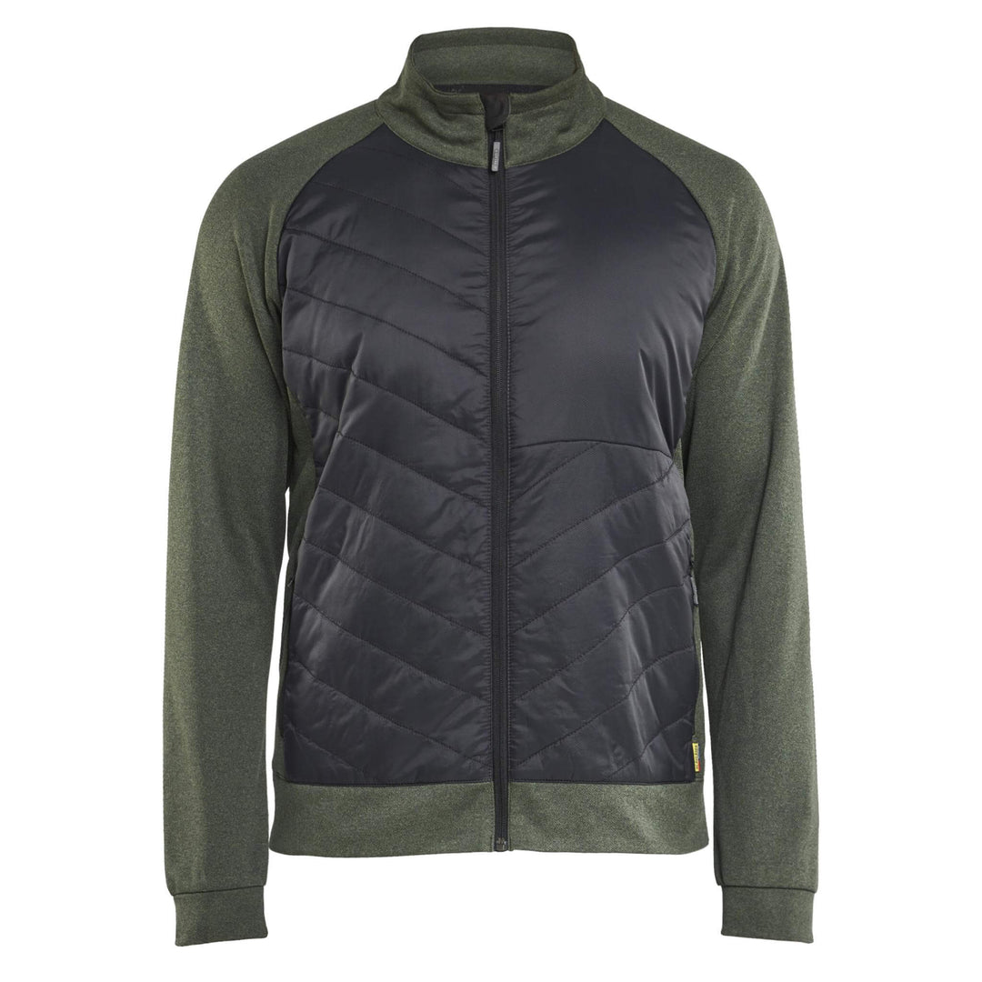 Blaklader 34182533 Hybrid Zip Sweatshirt Autumn Green/Black Main #colour_autumn-green-black