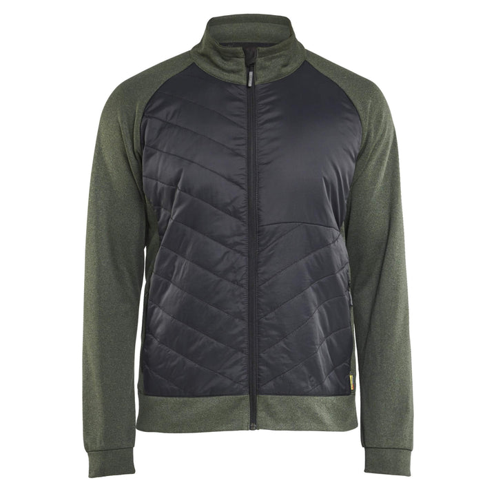 Blaklader 34182533 Hybrid Zip Sweatshirt Autumn Green/Black Main #colour_autumn-green-black