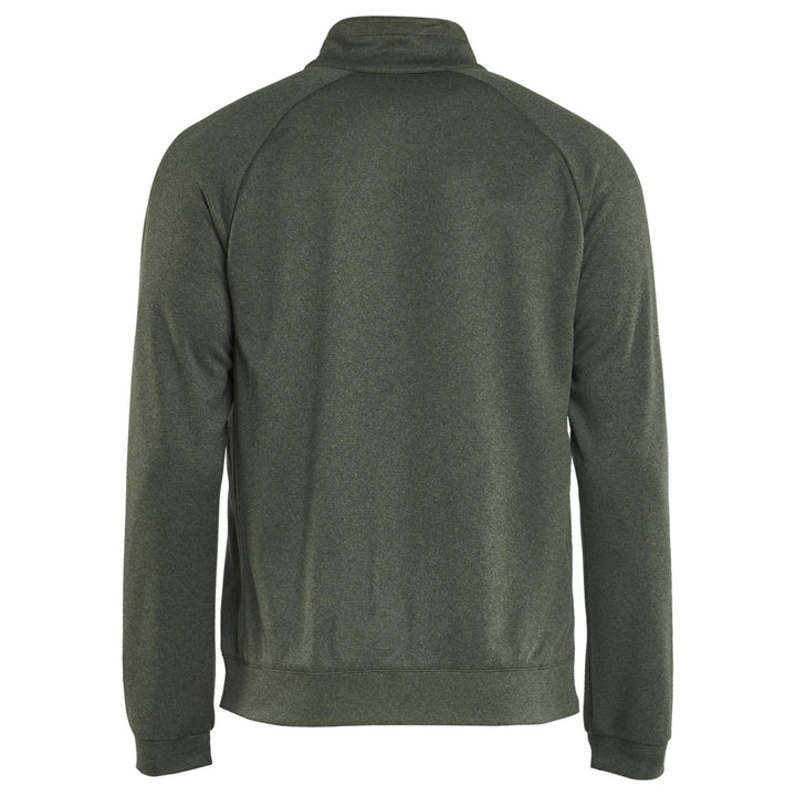 Blaklader 34182533 Hybrid Zip Sweatshirt Autumn Green/Black Rear #colour_autumn-green-black