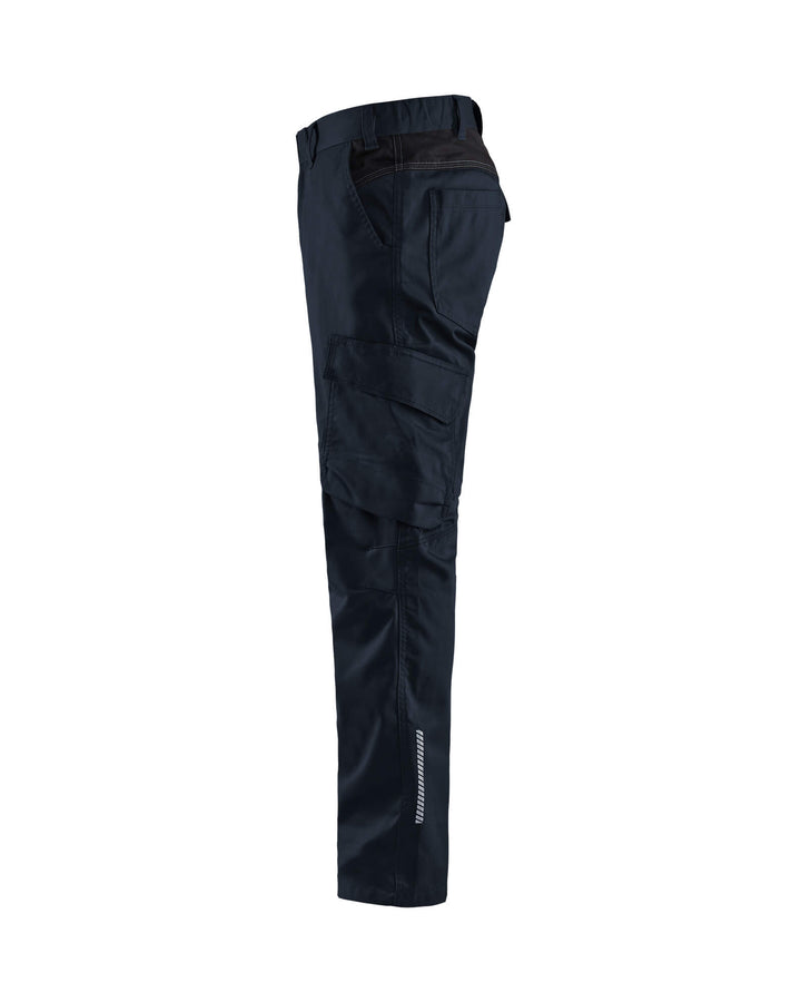 Blaklader 14441832 Industry Trousers Stretch Dark Navy Blue/Black Left #colour_dark-navy-blue-black