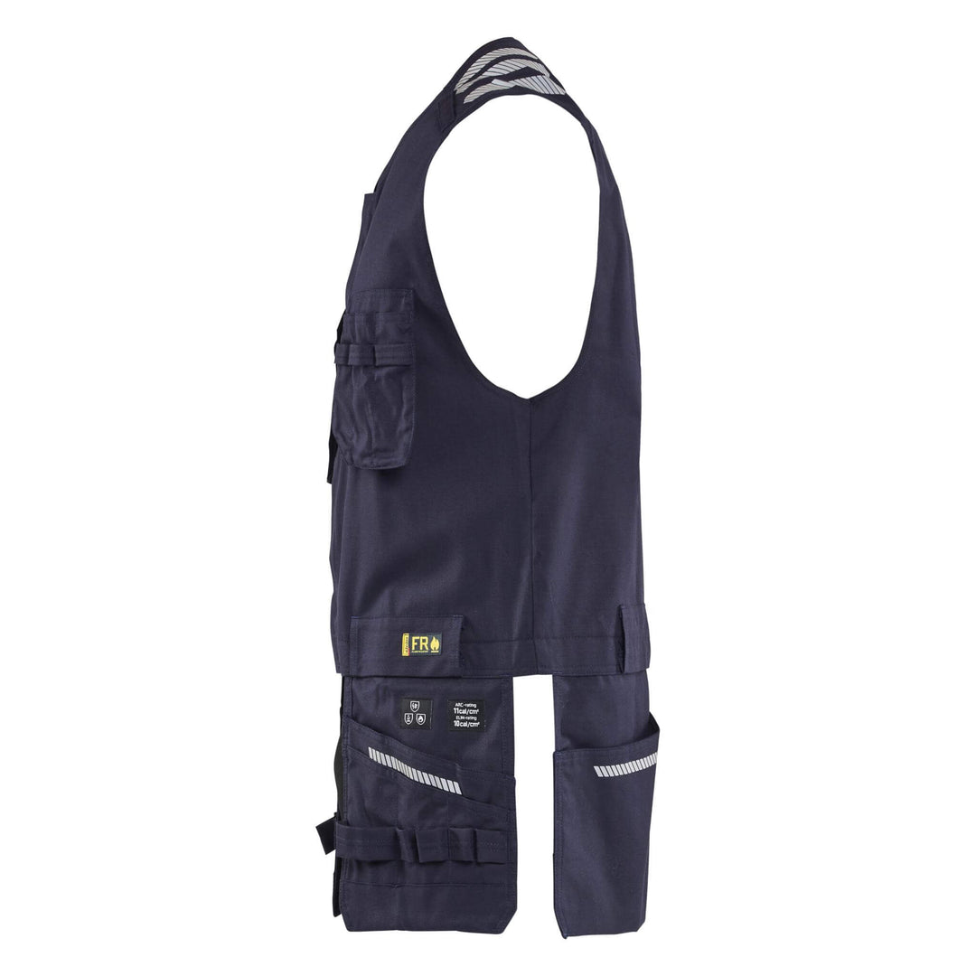 Blaklader 30391512 Inherent Flame Retardant Vest Navy Blue Left #colour_navy-blue
