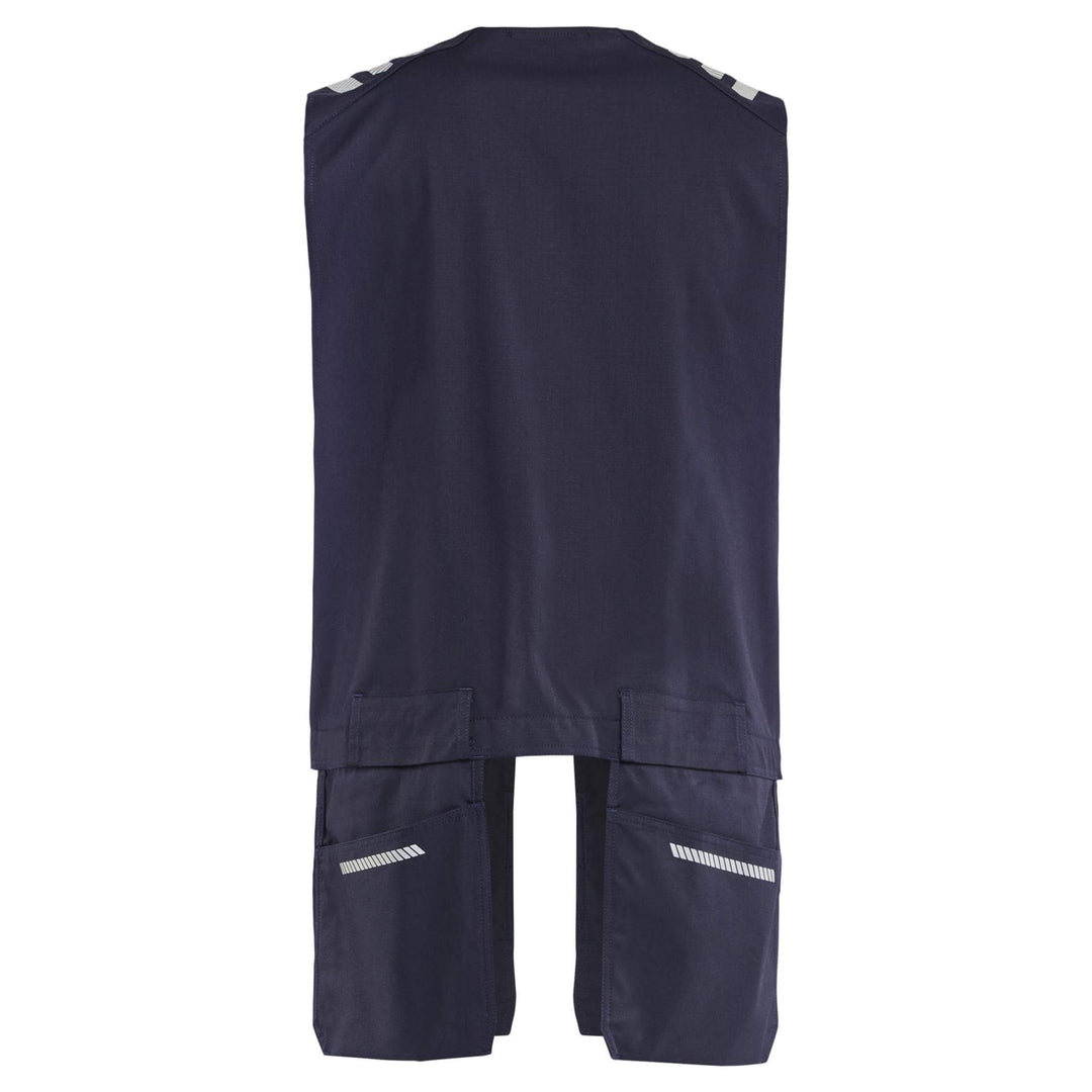 Blaklader 30391512 Inherent Flame Retardant Vest Navy Blue Rear #colour_navy-blue