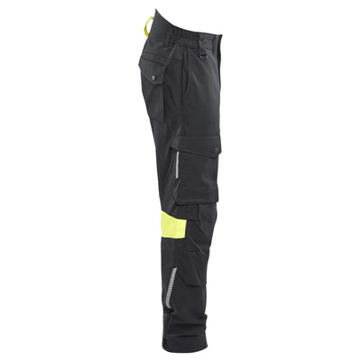 Blaklader 14171512 Inherent FR Trousers Metal Free Black/Hi-Vis Yellow Right #colour_black-hi-vis-yellow