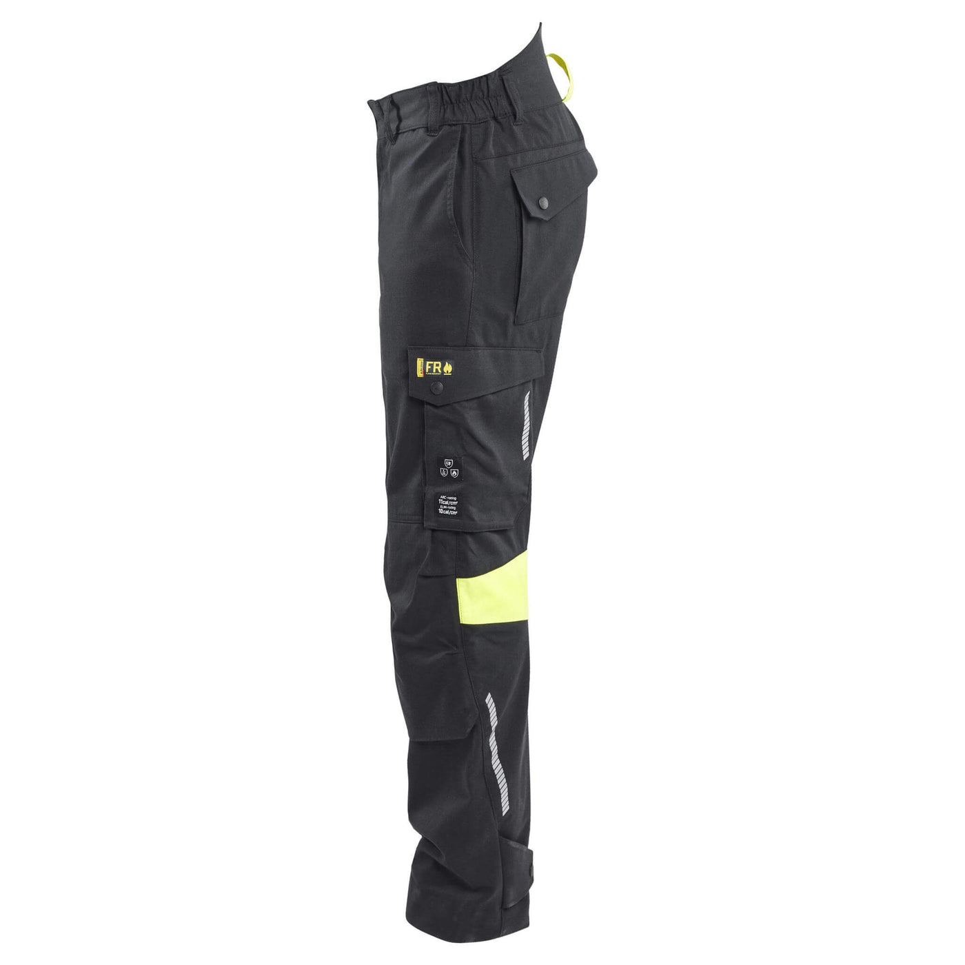 Blaklader 14171512 Inherent FR Trousers Metal Free Black/Hi-Vis Yellow Left #colour_black-hi-vis-yellow