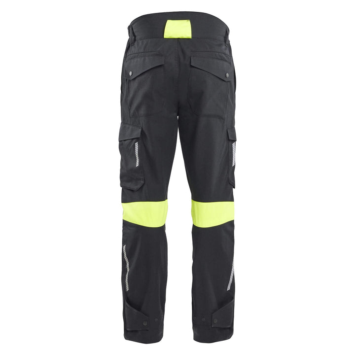 Blaklader 14171512 Inherent FR Trousers Metal Free Black/Hi-Vis Yellow Rear #colour_black-hi-vis-yellow