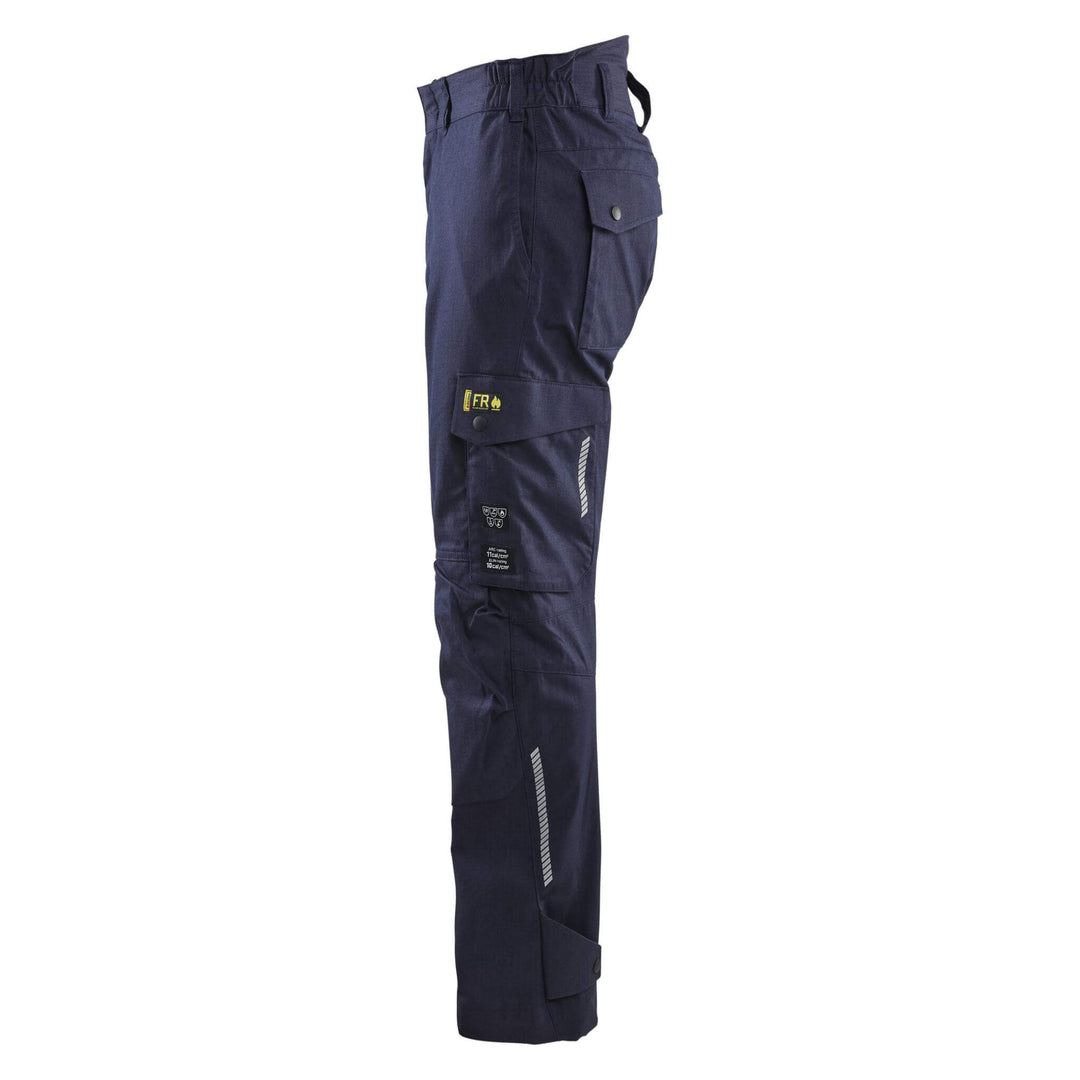 Blaklader 14171512 Inherent FR Trousers Metal Free Navy Blue Left #colour_navy-blue