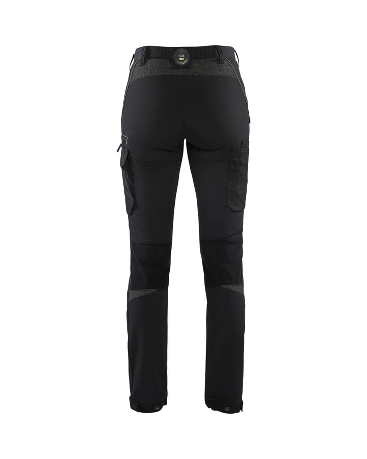 Blaklader 71221645 Ladies 4-Way-Stretch Trousers Cordura Black/Dark Grey Rear #colour_black-dark-grey