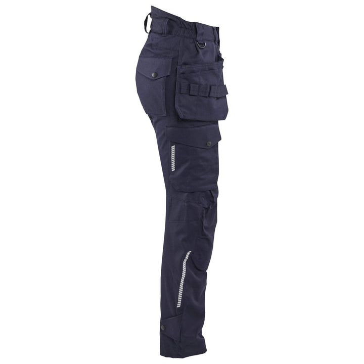 Blaklader 71081512 Ladies Craftsman Flame Retardant Inherent Holster Pocket Trousers Navy Blue Right #colour_navy-blue