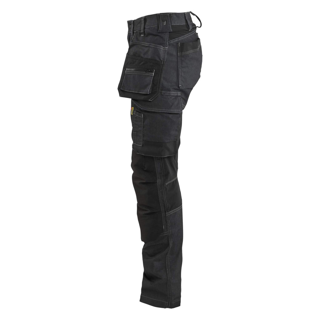 Blaklader 71321141 Ladies Craftsman Stretch Denim Knee Pad Trousers Black Left #colour_black