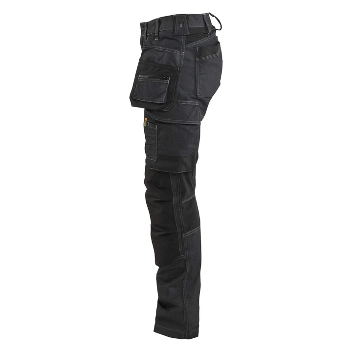 Blaklader 71321141 Ladies Craftsman Stretch Denim Knee Pad Trousers Black Left #colour_black