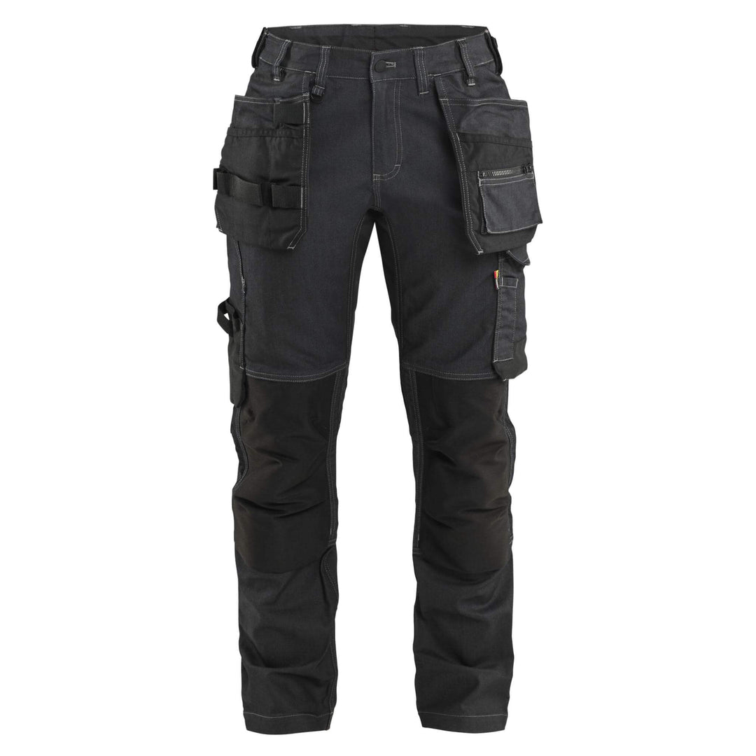 Blaklader 71321141 Ladies Craftsman Stretch Denim Knee Pad Trousers Black Main #colour_black