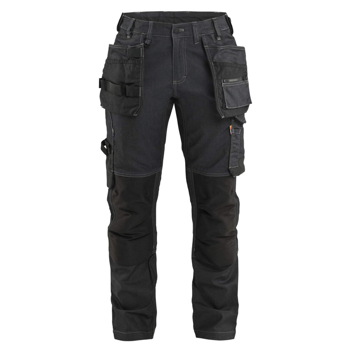Blaklader 71321141 Ladies Craftsman Stretch Denim Knee Pad Trousers Black Main #colour_black