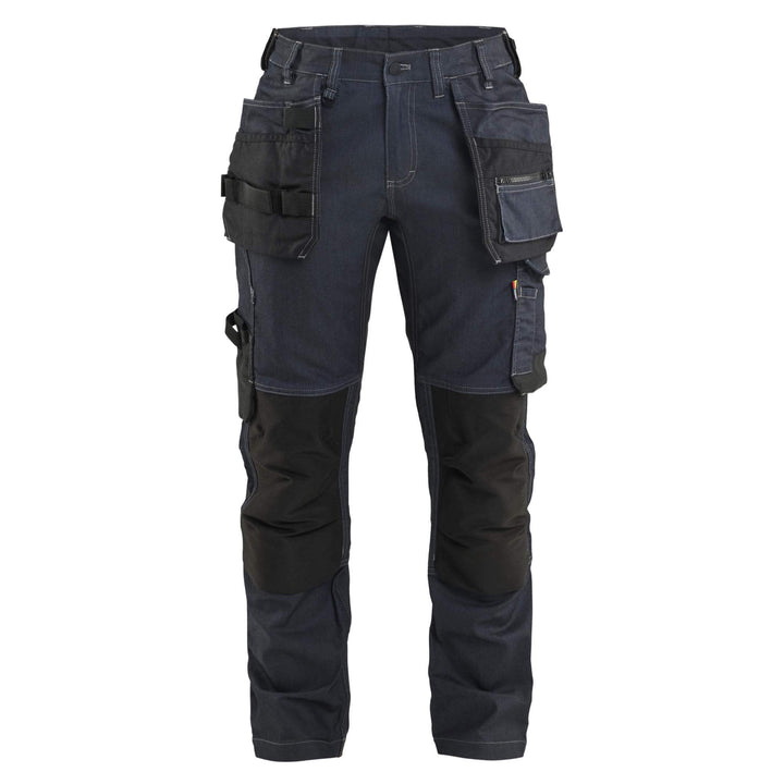 Blaklader 71321141 Ladies Craftsman Stretch Denim Knee Pad Trousers Navy Blue/Black Main #colour_navy-blue-black