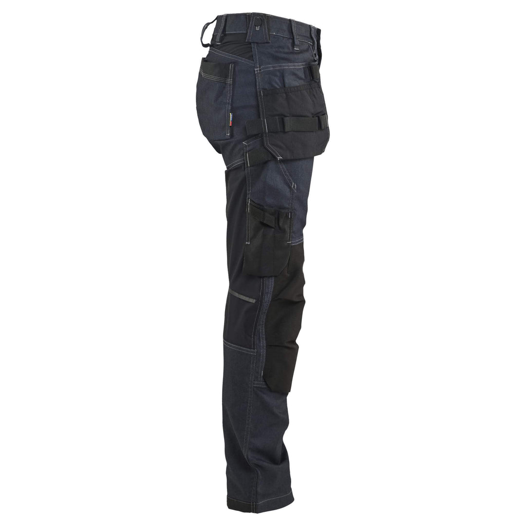 Blaklader 71321141 Ladies Craftsman Stretch Denim Knee Pad Trousers Navy Blue/Black Right #colour_navy-blue-black