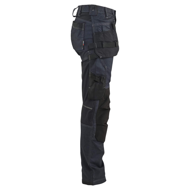 Blaklader 71321141 Ladies Craftsman Stretch Denim Knee Pad Trousers Navy Blue/Black Right #colour_navy-blue-black