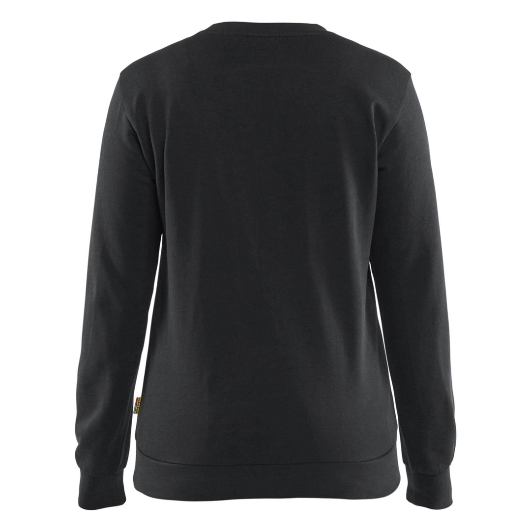 Blaklader 34051158 Ladies Crew Neck Sweatshirt Black Rear #colour_black
