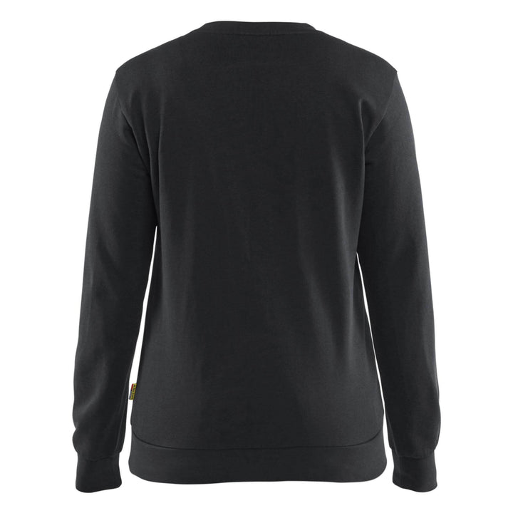 Blaklader 34051158 Ladies Crew Neck Sweatshirt Black Rear #colour_black