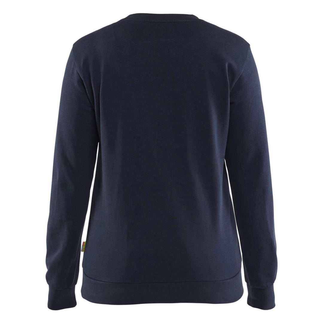 Blaklader 34051158 Ladies Crew Neck Sweatshirt Dark Navy Blue Rear #colour_dark-navy-blue