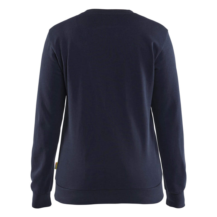 Blaklader 34051158 Ladies Crew Neck Sweatshirt Dark Navy Blue Rear #colour_dark-navy-blue